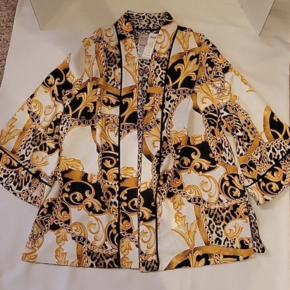 Chicos NWT reversible 3/4 length sleeve jacket sz 3 - Picture 1 of 6